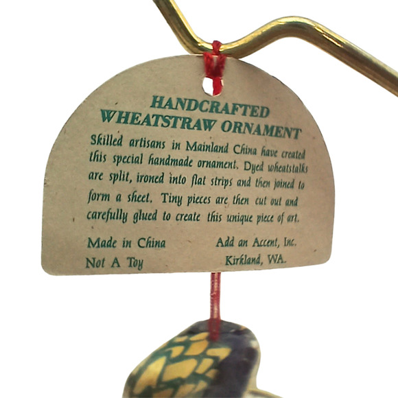 Handcrafted Wheat Straw Bird Ornament – Colorful Songbird Hanging Decor Folk Art - Picture 5 of 8